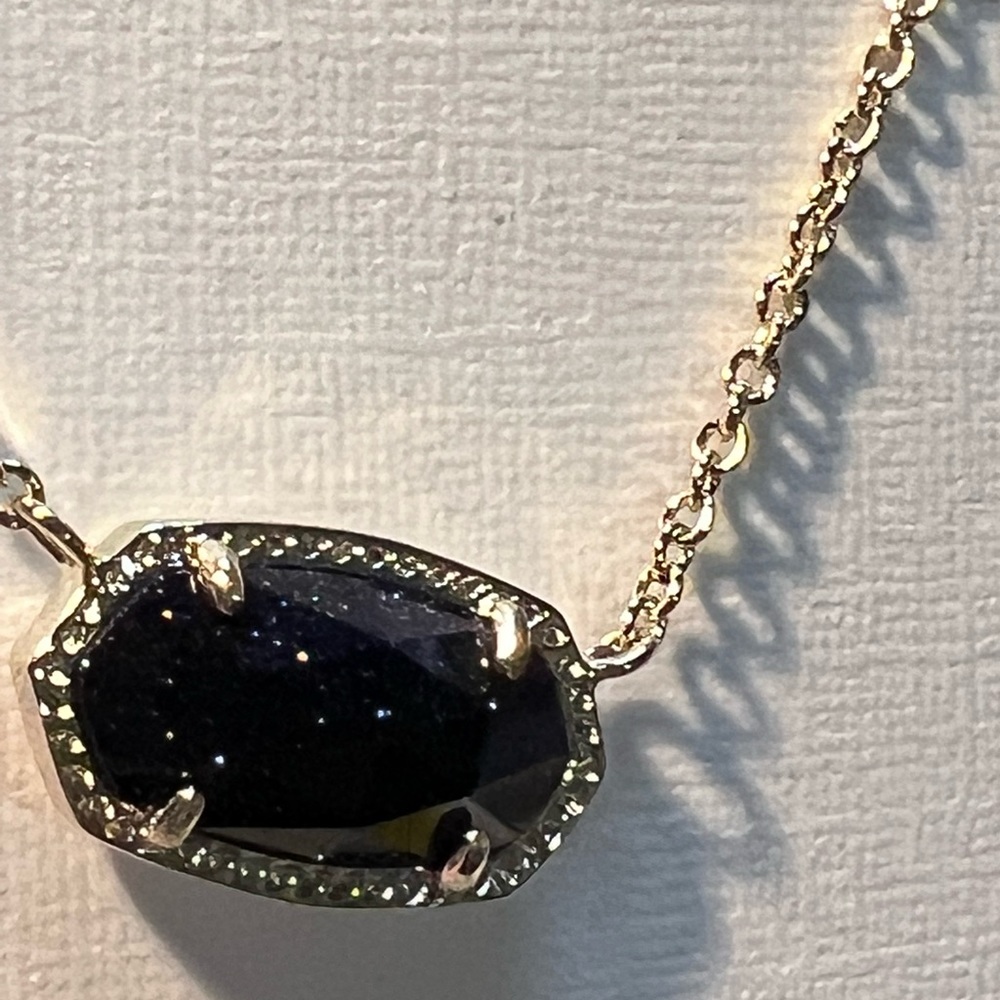 NWT Kendra Scott RARE Elisa Necklace Blue Goldstone Yellow Gold Bloomingdales😊 - Picture 8 of 10